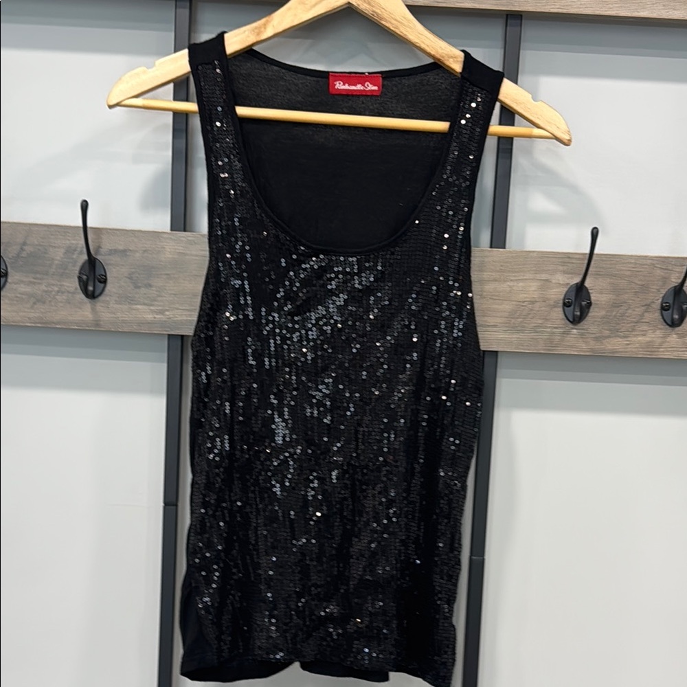 Black Sequin Tank Top